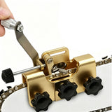 Universal Hand-Crank Blade Sharpening Tool for Fast Outdoor Yard Work Gold