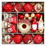 60 PCS Christmas Donut Santa Gnome Ball Hanging Ornament Set Style 1