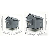 Cat House for Outside Winter Insulated Cat Shelter for Small to Medium Cats Grey