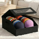 Stackable Hat Storage for Baseball Caps Holds up to 30 Caps Hat Organizer for Closet Black