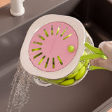 2 in 1 Collapsible Colander and Basin for Kitchen Fruit Drainer Colander Pink