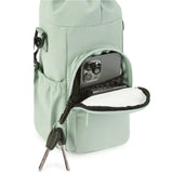 Multi-pocket Water Bottle Sleeve with Adjustable Strap Insulated Bottle Carrier Sling Bag for Walking Hiking Green