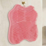 Non Slip Shower Mat 30x28cm Suction Back and Foot Cleaning Pink