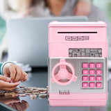 Electronic ATM Piggy Bank with Password Lock for Coins – Money Saving Box Toy Gift Light Pink
