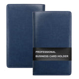 120-Slot Portable Business Card Book Holder Organizer for Men Women Dark Blue