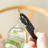 2 Pcs 5 in 1 Jar Bottle Can Opener Easy Attach Storage Black