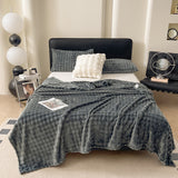 Soft Fleece Bubble Blanket for Sofa Bed Home Decor Elegant Gray