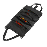 Roll Up Tool Bag  Water Resistant Tool Organizer Zipper Pouch for Electricians Repairman Black