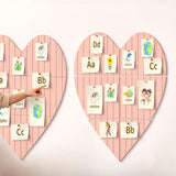 Heart Felt Photo Message Board 75x74cm with Adhesive Dots Display Pink