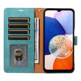RFID Protective Flip Wallet Case Compatible with Samsung A17 A37 and A57 Aqua Green
