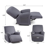 Full Wrapped Stretch Recliner Chair Cover Elastic Recliner Sofa Slipcover Black