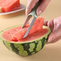 3-in-1 Watermelon Fork Slicer Cutter Watermelon Popsicle Cutter Camping Kitchen Gadgets Beige