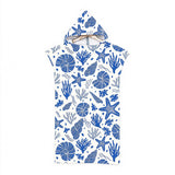 Hooded Zip Up Changing Robe Adult Microfiber Beach Towel Poncho Style 1