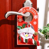 2Pcs Christmas Door Knob Hanger Door Handle Signs Xmas Decor Style 2