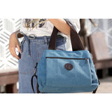 Crossbody Bag 3-Compartments Satchel Handbags Purse Messenger Shoulder Bag Blue