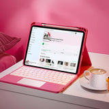 Keyboard Case with Touchpad and 7 Color Backlight Compatible With iPad 10th and 11th Gen Red