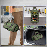 Portable Roll Up Tool Bag Hardware Repair Tool Organizer for Electrician Mechanic Green