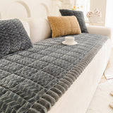 Non Slip Corduroy Pet Sofa Cover Plush Couch Protector Furniture Cover Gray