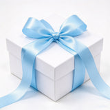Double Sided Satin Ribbon 22m Polyester for Christmas Gift Wrap Light Blue