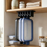 2 Pcs 5 Slot Under Shelf Lid Organizer Slide In for Kitchen Cabinet Storage Black