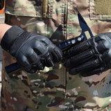 Full Finger Touch Screen Tactical Gloves Hard Knuckle Mitt for Motor Cycle Biking Racing Sports Black