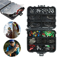 188Pcs Set Fishing Accessories Portable Fishing Tackle Kit for River Lake Reservoir Pond Fishing