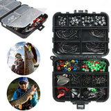 188Pcs Set Fishing Accessories Portable Fishing Tackle Kit for River Lake Reservoir Pond Fishing