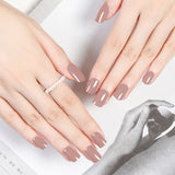 Set of 72Pcs Press On Nails Solid Color Self-Adhesive Fake Nails Style 1