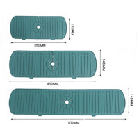 Kitchen Faucet Mat for Sink Silicone Splash Guard with Fast Drying Properties for Stone Sinks Green