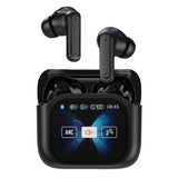 Wireless Bluetooth 5.4 AI Translation Earbuds with LCD Touchscreen 150-Language Real-Time Translation Black