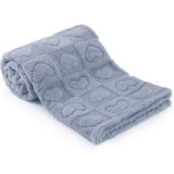 Cozy Fleece Blanket Heart Checkered Blanket for Sleeping Napping Blue