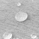 Shower Curtain Linen Textured with Hooks Wavy Edge Washable Waterproof Silver