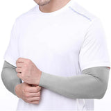 3 Pair 40cm Straight Nylon Spandex Cooling Arm Sleeves without Thumb Holes Grey