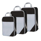 8 Set Compression Packing Cubes For Travel Essentials Expandable Luggage Storage Bags Set  with Laundry Black