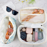 3Pcs Set Travel Makeup Bags Cosmetic Bag Aesthetic Floral Toiletry Organizer Bags Style 2