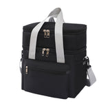 Double Layer Insulated Lunch Bag – Portable Cooler Food Tote Navy Blue