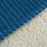 Reversible Throw Blanket Fuzzy Blanket Faux Sherpa Blanket for Bed Sofa Blue
