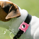 2Pcs Protective Case for Apple AirTag 1st/2nd Gen Water Resistant Hard Shell Holder Cover for Pet Collar Keychain Bag Pink