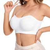 Bras for Women Non-Slip Seamless Padded with Removable Shoulder Straps White