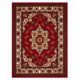 Vintage Persian Style Carpet Soft Area Rug Floor Mat for Bedroom Kitchen Entryway Living Room Red