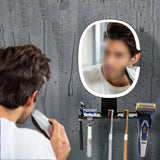 Shower Mirror Fogless for Shaving Anti-Fog Shaving Mirror with Razor Holder for Shower Room Round