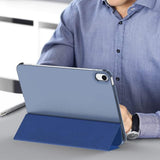 Tri-Fold Smart Cover Auto Wake Sleep Compatible Case for iPad 10th 11th Gen A16 Dark Blue