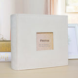 200 Pocket Photo Album with Writing Space for Wedding Family Photos White