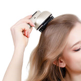 Portable Wireless Electric Hair Comb with Vibration and Oil Mist Spray Beige
