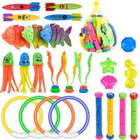 28Pcs Set Pool Diving Swimming Toys for Kids Summer Underwater Game Toys