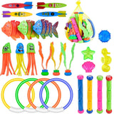 28Pcs Set Pool Diving Swimming Toys for Kids Summer Underwater Game Toys
