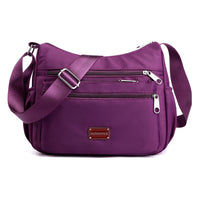 Women Shoulder Handbag Multi-Pocket Crossbody Purse Fashion Satchel Purple