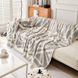Boho Couch Cover Geometric Sofa Blanket Furniture Protector Grey