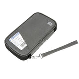 RFID Blocking Passport Holder Family Travel Card Organizer With Zipper Grey