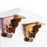4Pcs 90 Degree Folding Table Leg Brackets Self Lock Foldable Hinge DIY Heavy Load Gold